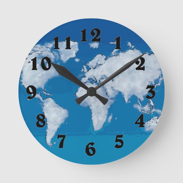 Ronde Horloge mondiale des nuages fluides (Recto)
