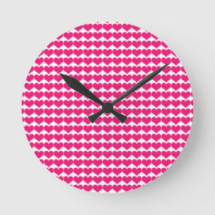 Ronde Horloge Motif des Coeurs mignons roses