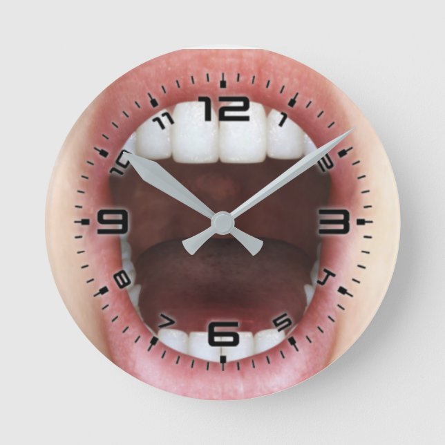 Ronde Horloge Mur Acrylique Dentiste (Recto)