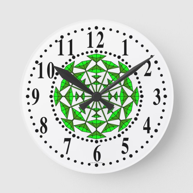 Ronde Horloge Mur Vert Et Vert Léger 151 (Recto)