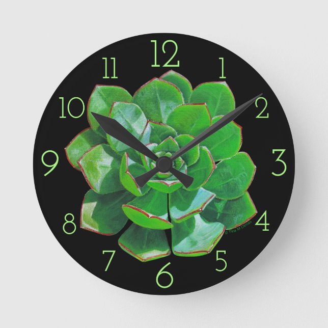 Ronde Horloge mural Succulente Rosette (Recto)