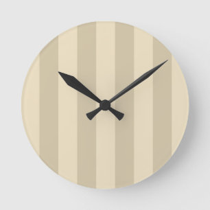 Ronde Horloge Mural Taupe Et Beige En Gris