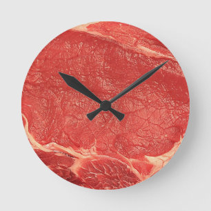 Ronde horloge murale, viande, boeuf