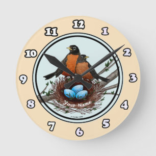 Ronde Horloge Nid de rouge-gorge