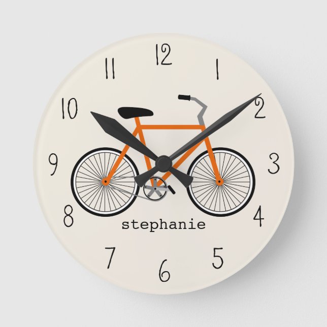 Ronde Horloge orange de bicyclette (Recto)