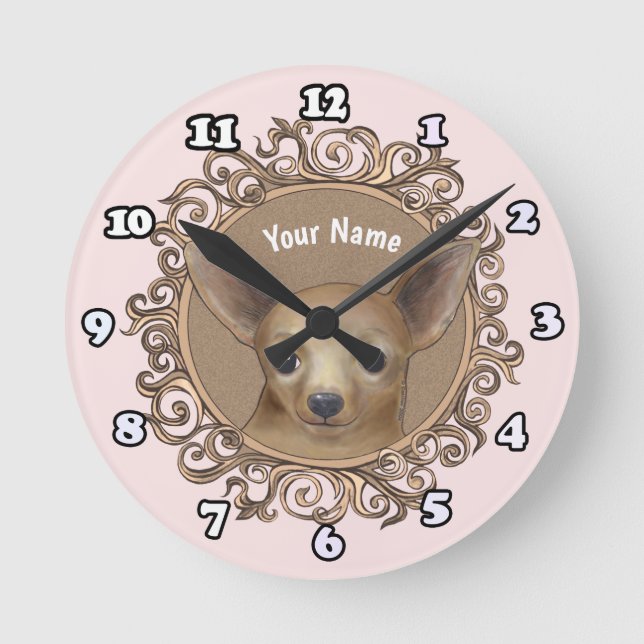 Ronde Horloge Ornate Chihuahua (Recto)