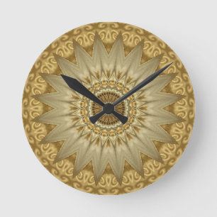Ronde Horloge ornée de la paroi d'or