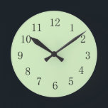 Ronde Horloge Pale Tea Green<br><div class="desc">Une belle horloge verte à thé apaisante ajoute une touche apaisante à votre cuisine ou salle à coudre.</div>