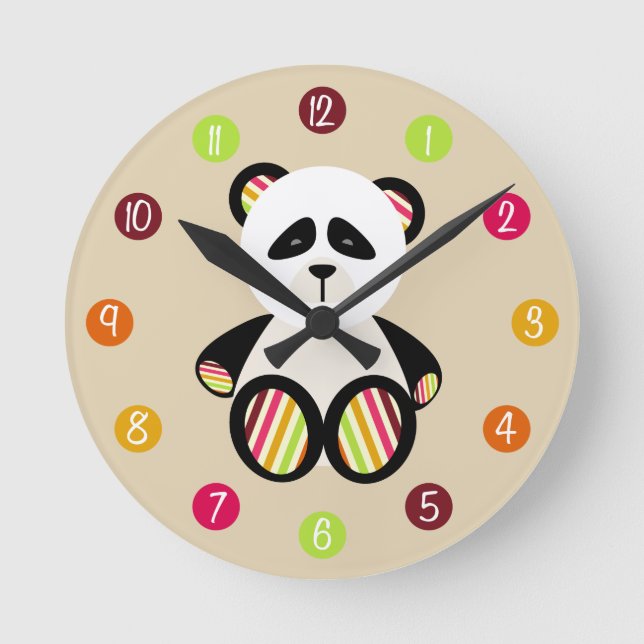 Ronde Horloge Panda striée (Recto)