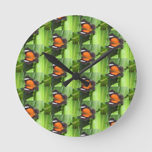 Ronde Horloge Papillon Tropical (Recto)