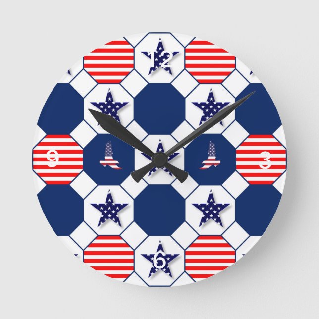 Ronde Horloge patriotique avec chiffres (Recto)