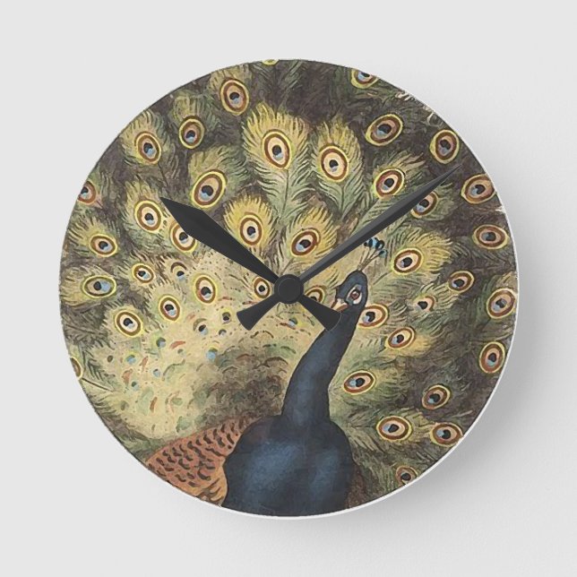 Ronde Horloge Peacock Art Déco (Recto)