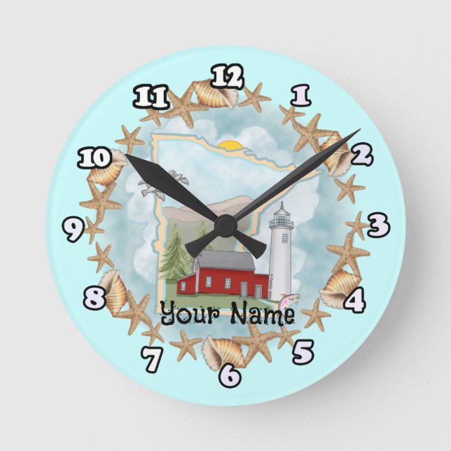 Ronde Horloge phare de coquilles du Minnesota (Recto)