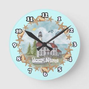 Ronde Horloge phare Illinois Shells