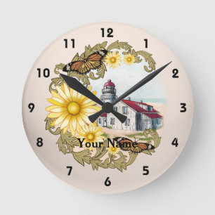 Ronde Horloge phare papillon