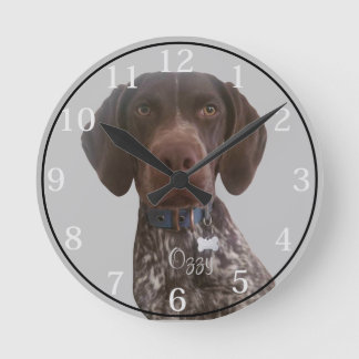 Ronde Horloge Pointe à poil court allemand personnalisé