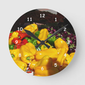 Ronde Horloge - Poivrons de couleur vive