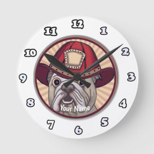 Ronde Horloge Pompiers Bouledogue