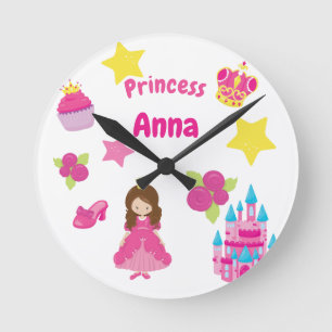 Ronde horloge princesse personnalisée