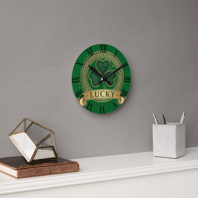 Ronde Horloge romaine irlandaise de la Saint-Patrick cha (Bureau)