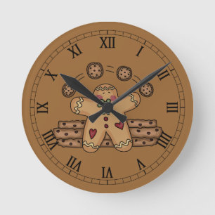 Ronde Horloge romaine mignonne de gingembre