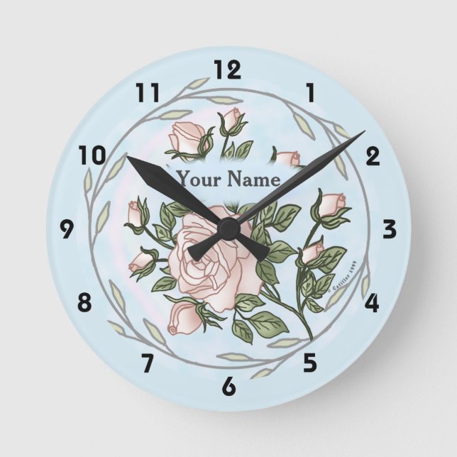 Ronde Horloge Rose du jardin (Recto)