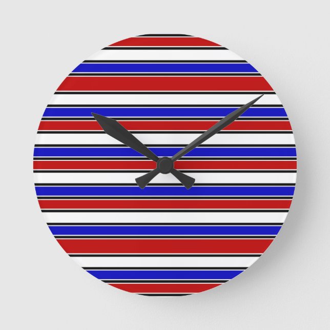 Ronde Horloge rouge blanche et bleue (Recto)