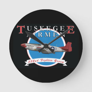 Ronde Horloge rouge de queue de l'aviateur P-51D de