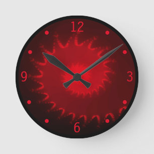 Ronde Horloge rouge Fractale