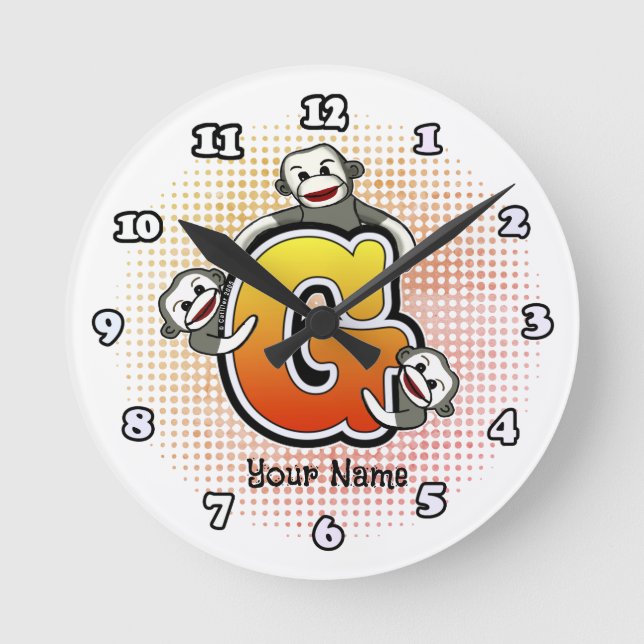 Ronde Horloge Singe à chaussette G monogramme (Recto)