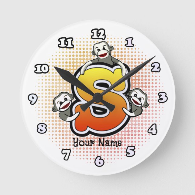 Ronde Horloge Singe Chaussette Monogram S (Recto)