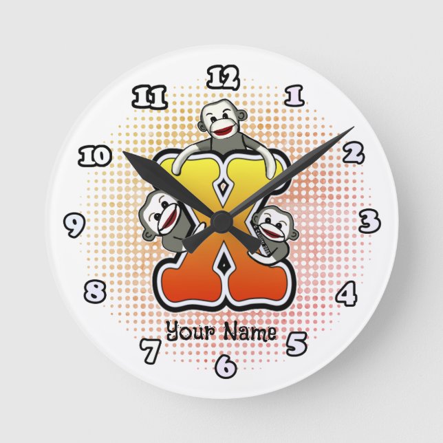 Ronde Horloge Singe Chaussette Monogram X (Recto)