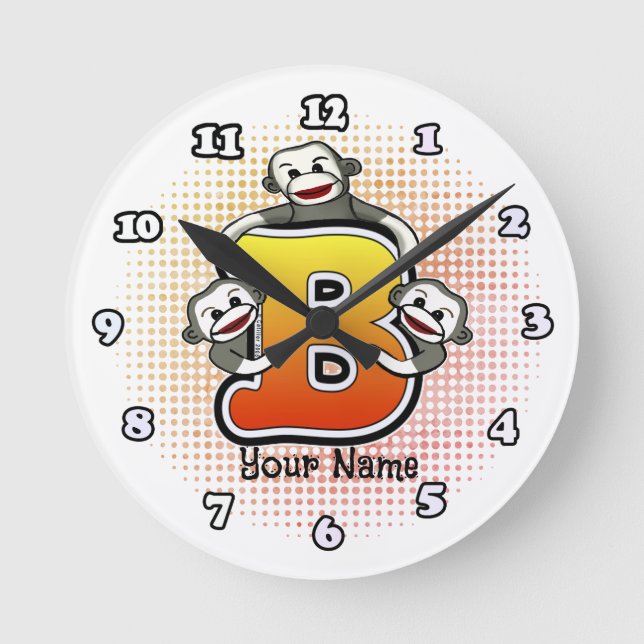 Ronde Horloge Singe Chaussette Monogramme B (Recto)