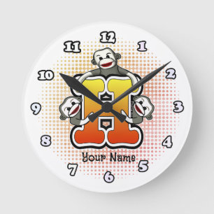 Ronde Horloge Singe Chaussette Monogrammé H