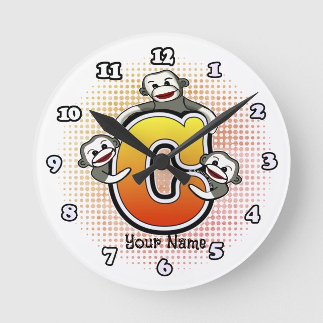 Ronde Horloge singe de chaussette C monogramme (Recto)