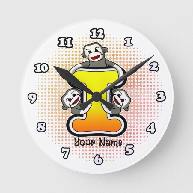 Ronde Horloge Singe de Chaussette Monogramme I (Recto)