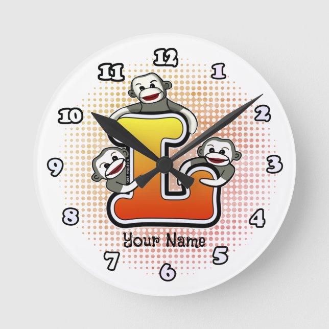 Ronde Horloge Singe de Chaussette Monogramme L (Recto)
