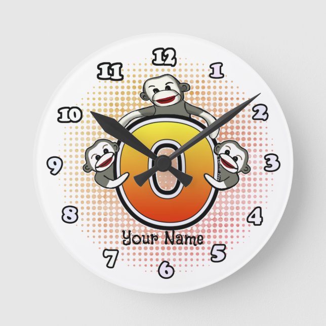 Ronde Horloge Singe de Chaussette Monogramme O (Recto)