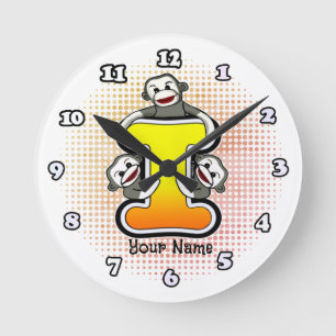 Ronde Horloge singe en chaussette Monogram I