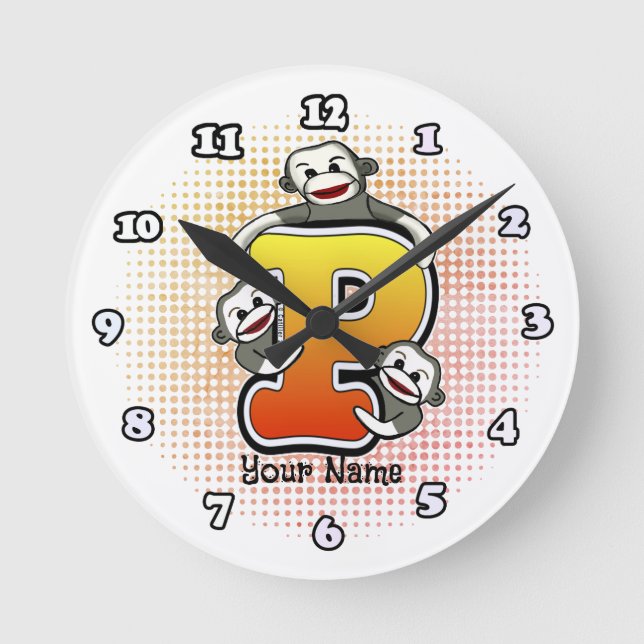 Ronde Horloge Singe en Chaussette Monogramme P (Recto)