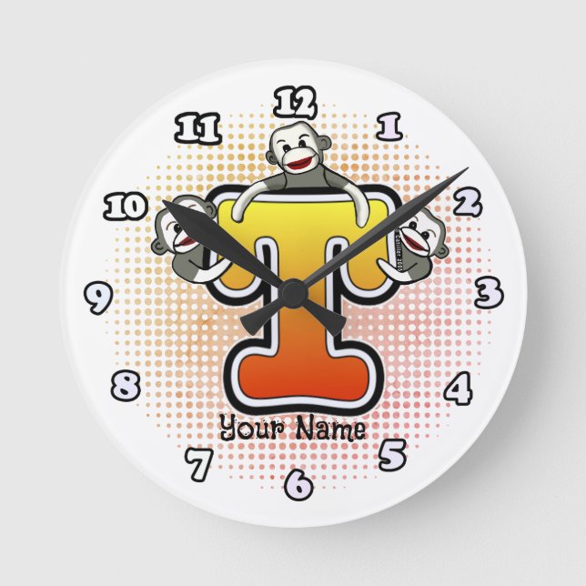 Ronde Horloge Singe en Chaussette Monogramme T (Recto)