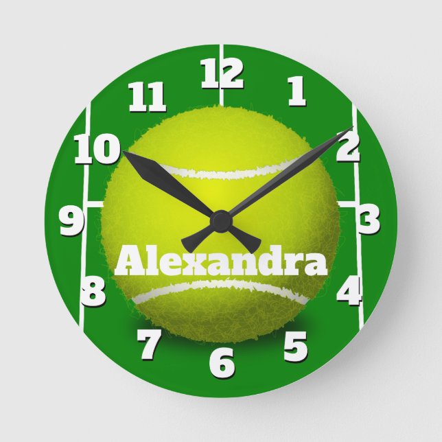Ronde Horloge sportive de balle de tennis (Recto)