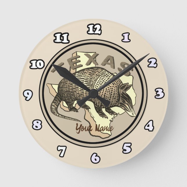 Ronde Horloge Texas Armadillo (Recto)