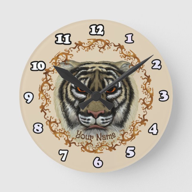 Ronde Horloge Tigre Féroce (Recto)