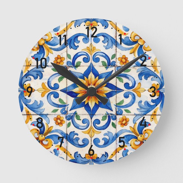 Ronde Horloge Tile Time Fiesta (Recto)