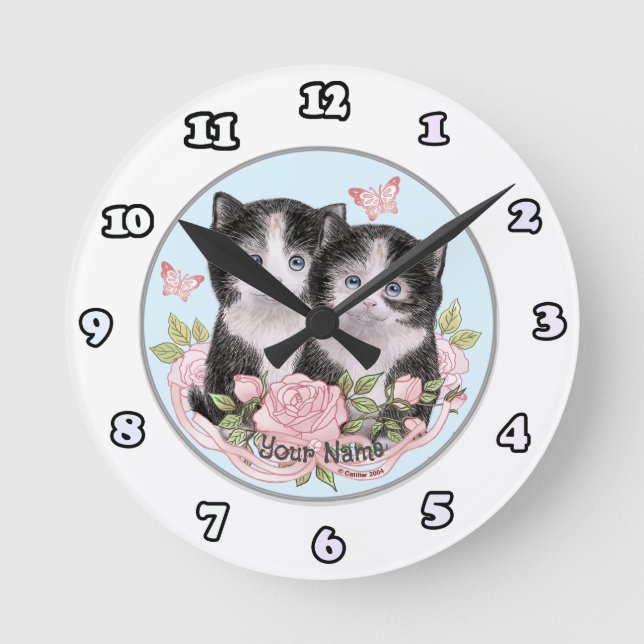 Ronde Horloge Too Cute Kittens (Recto)
