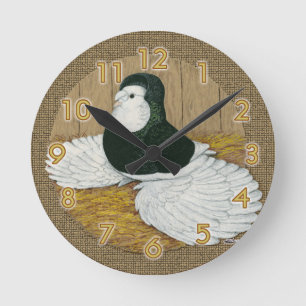 Ronde Horloge Trompette Chauve Noir