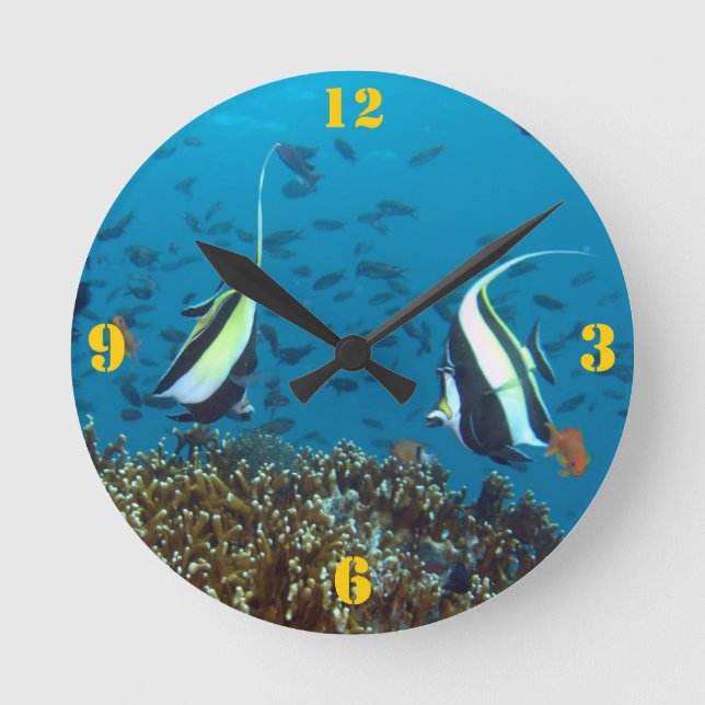 Ronde Horloge tropicale du mur de poissons (Recto)
