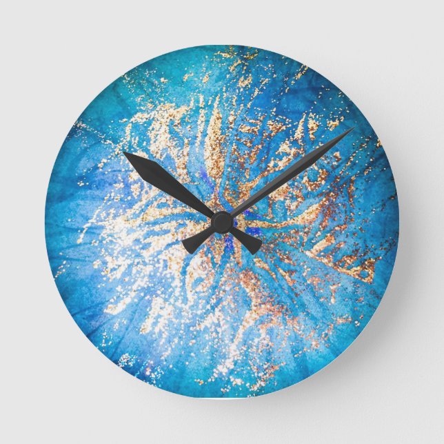 Ronde Horloge Turquoise et or (Recto)