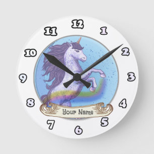 Ronde Horloge Unicorne en gras